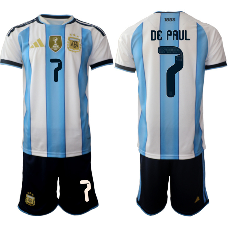Men Argentina Long sleeve home 0125 style 2026 World Cup Soccer jersey